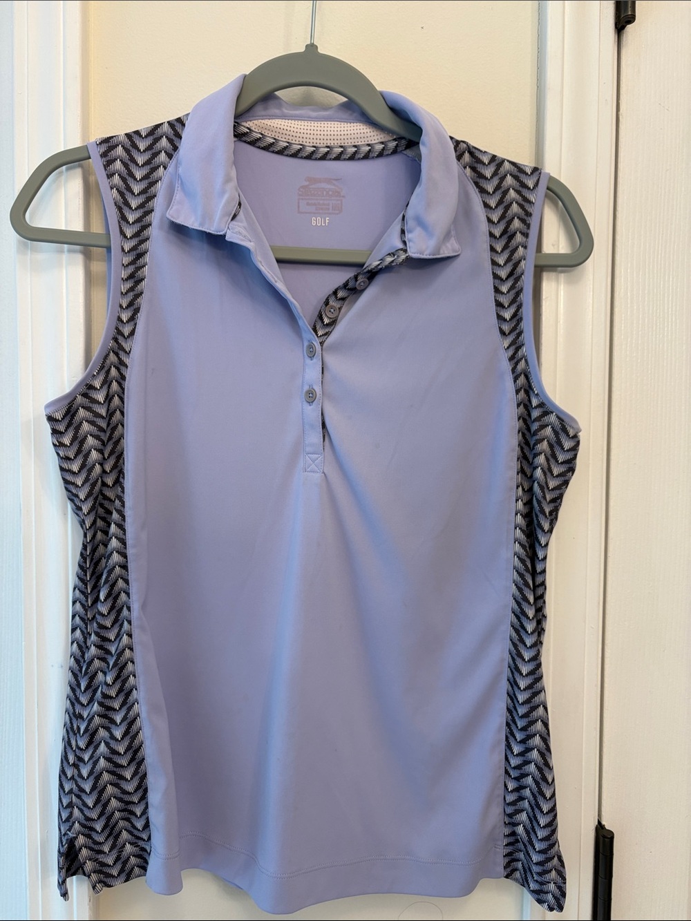 EUC Slazenger Lavender, Gray & Ivory Chevron Golf Skort w/ Pockets plus a top - Picture 10 of 16